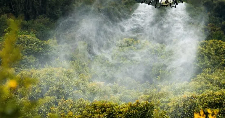 Fumigación con drones agrícolas DJI Agras